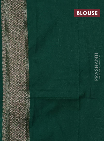 Banarasi semi silk saree green with allover thread & zari weaves and woven border