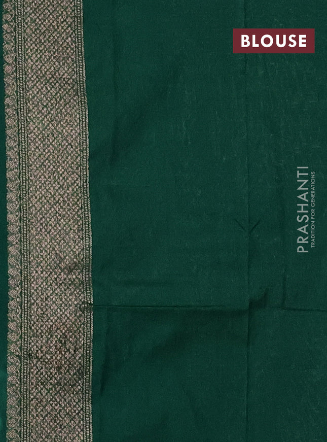 Banarasi semi silk saree green with allover thread & zari weaves and woven border