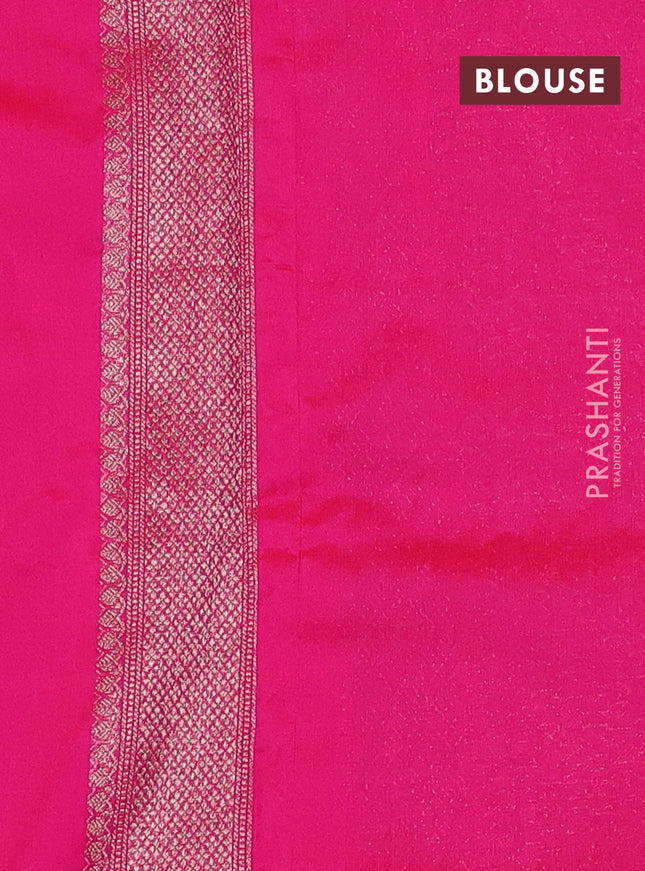 Banarasi semi silk saree pink with allover thread & zari weaves and woven border