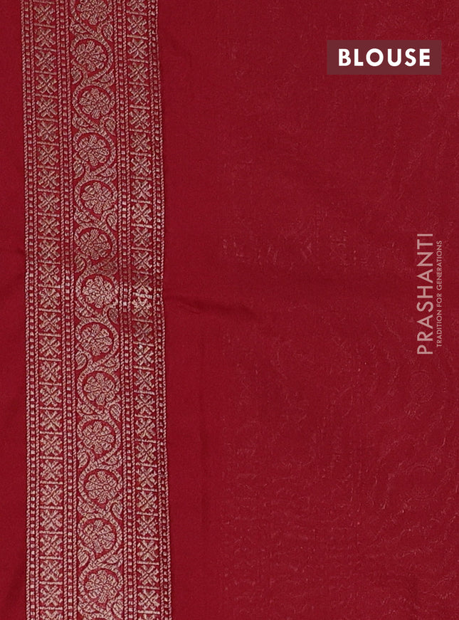 Banarasi semi silk saree maroon with allover thread & zari woven butta weaves and woven border