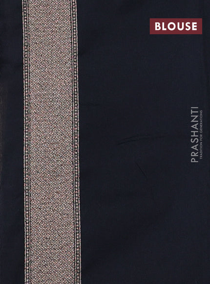 Banarasi semi silk saree black with allover thread & zari weaves and woven border