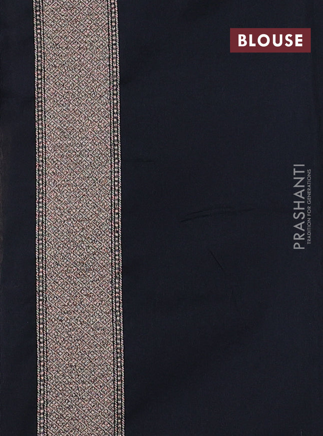 Banarasi semi silk saree black with allover thread & zari weaves and woven border
