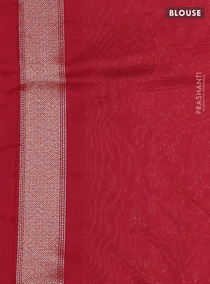 Banarasi semi silk saree maroon with allover thread & zari weaves and woven border