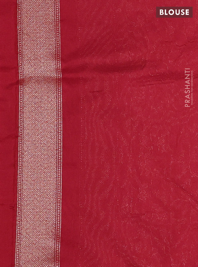 Banarasi semi silk saree maroon with allover thread & zari weaves and woven border