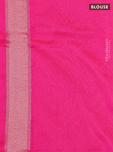 Banarasi semi silk saree pink with allover thread & zari weaves and woven border