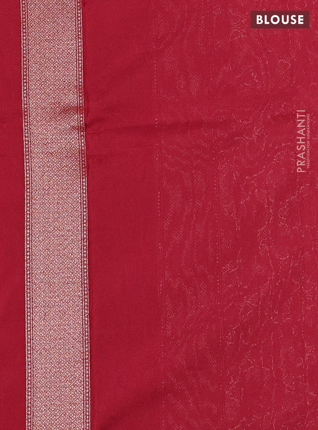 Banarasi semi silk saree maroon with allover thread & zari weaves and woven border