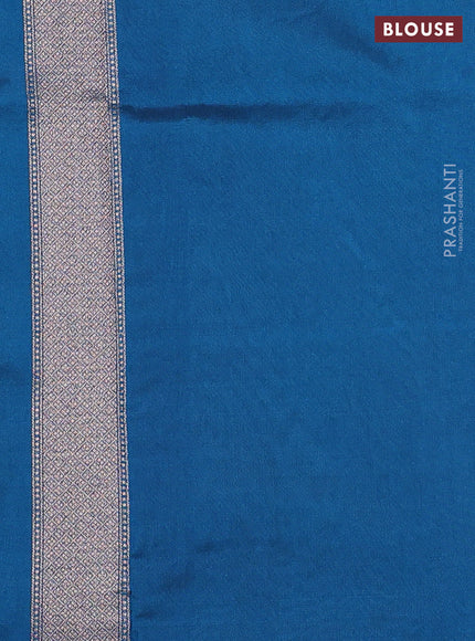 Banarasi semi silk saree cs blue with allover thread & zari weaves and woven border