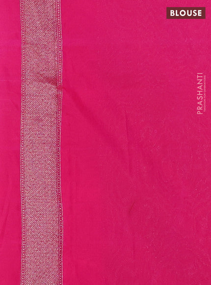 Banarasi semi silk saree pink and green with allover thread & zari weaves and woven border