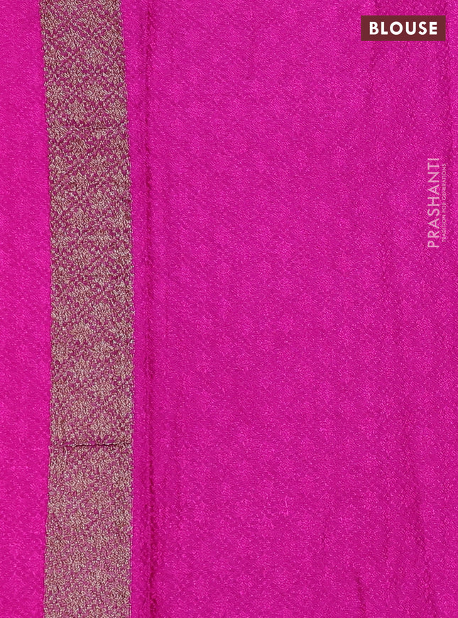 Banarasi semi silk saree pink with allover thread & zari weaves and woven border