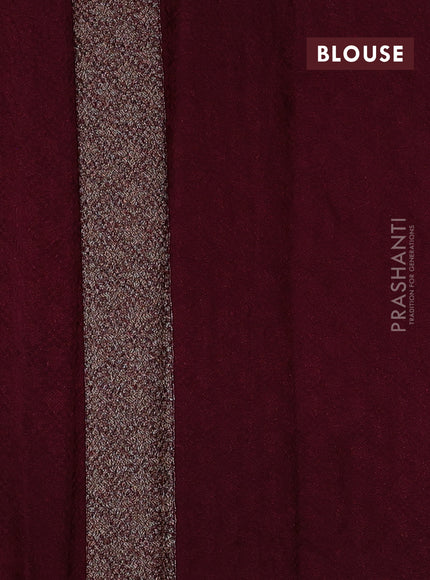 Banarasi semi silk saree deep maroon with allover thread & zari weaves and woven border