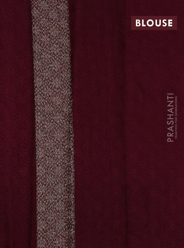 Banarasi semi silk saree deep maroon with allover thread & zari weaves and woven border