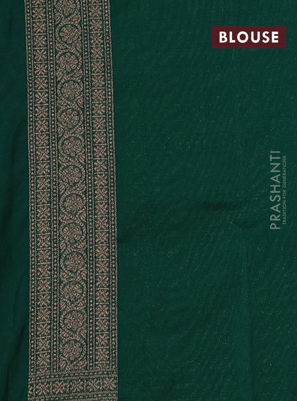 Banarasi semi silk saree green with allover thread & zari weaves and woven border