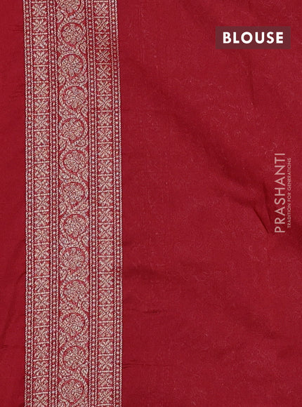 Banarasi semi silk saree maroon with allover thread & zari weaves and woven border