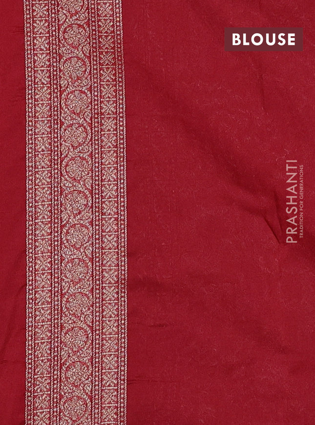 Banarasi semi silk saree maroon with allover thread & zari weaves and woven border