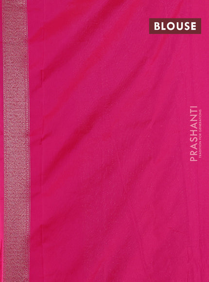 Banarasi semi silk saree pink with allover thread & zari weaves and woven border