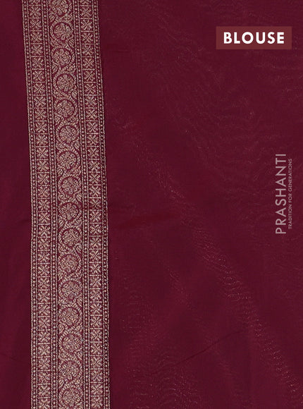 Banarasi semi silk saree maroon with allover thread & zari weaves and woven border