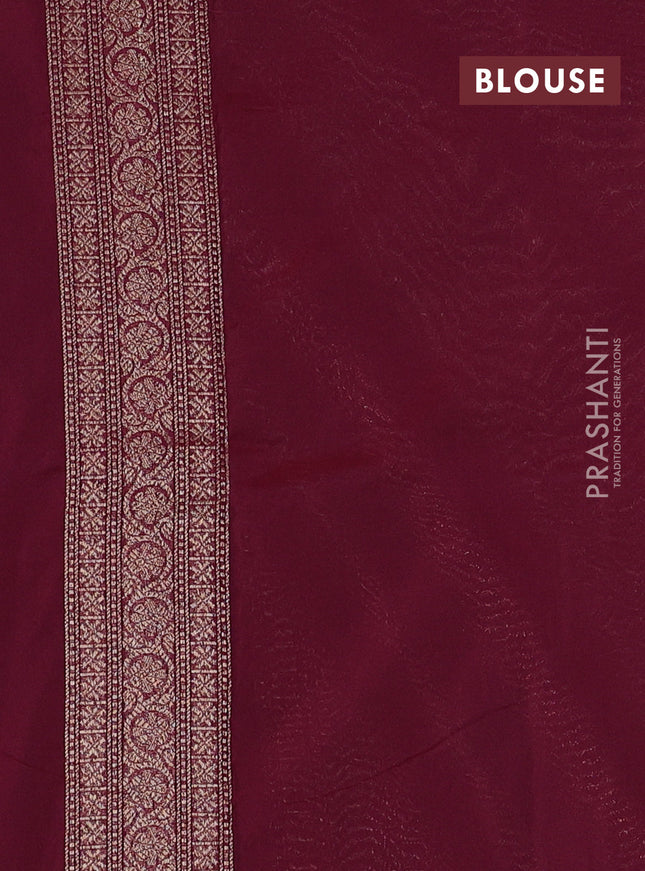 Banarasi semi silk saree maroon with allover thread & zari weaves and woven border