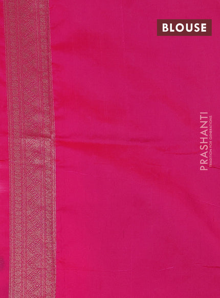 Banarasi semi silk saree pink with allover thread & zari weaves and woven border