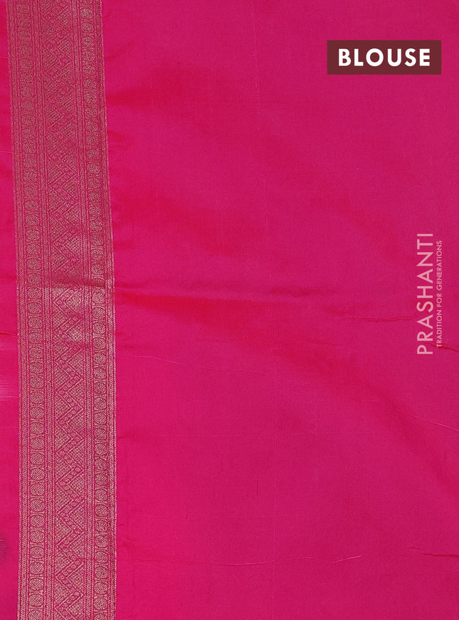 Banarasi semi silk saree pink with allover thread & zari weaves and woven border