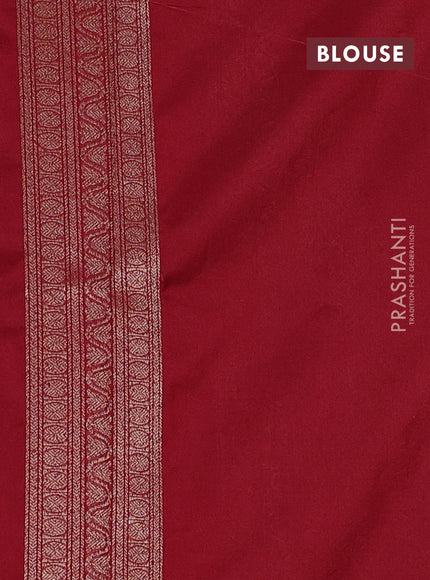 Banarasi semi silk saree maroon with allover thread & zari weaves and woven border