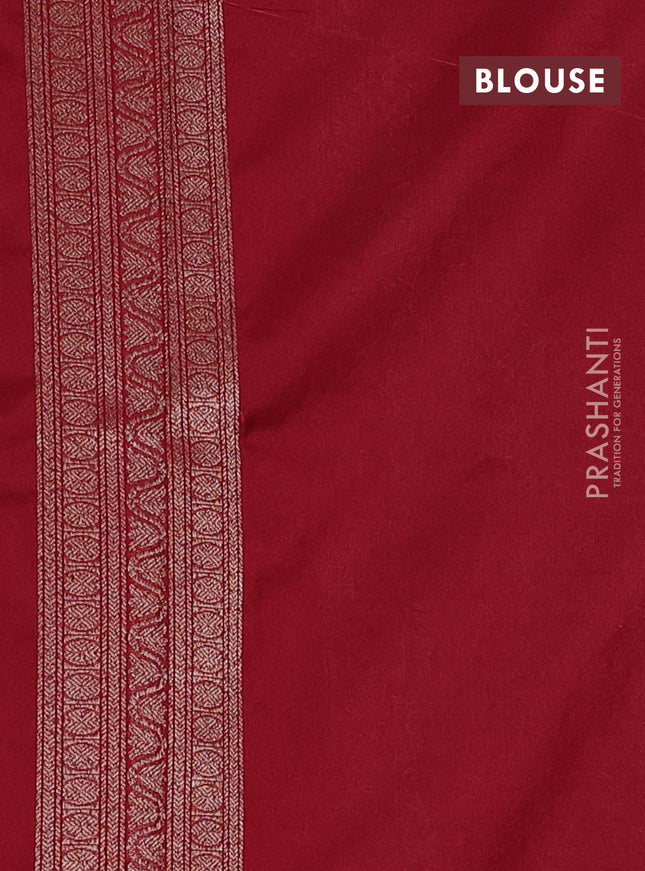 Banarasi semi silk saree maroon with allover thread & zari weaves and woven border