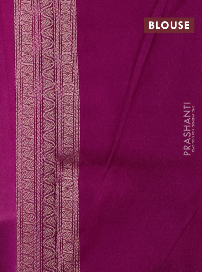 Banarasi semi silk saree magenta pink with allover thread & zari weaves and woven border