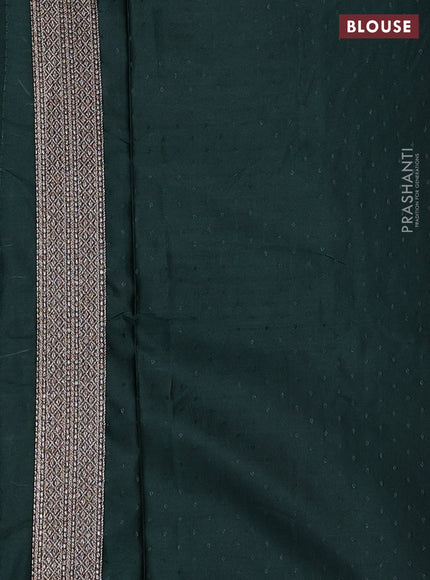 Banarasi semi silk saree green with allover thread & zari weaves and woven border