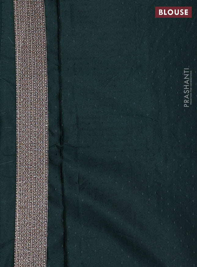 Banarasi semi silk saree green with allover thread & zari weaves and woven border
