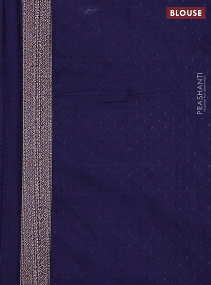 Banarasi semi silk saree navy blue with allover thread & zari weaves and woven border