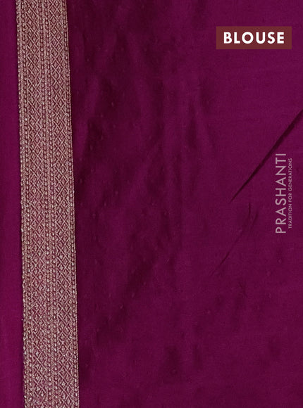 Banarasi semi silk saree deep purple with allover thread & zari weaves and woven border