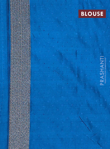 Banarasi semi silk saree cs blue with allover thread & zari weaves and woven border