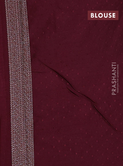 Banarasi semi silk saree deep maroon with allover thread & zari weaves and woven border