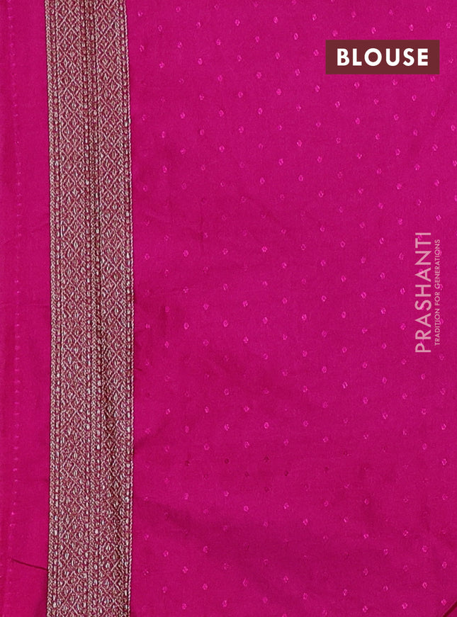 Banarasi semi silk saree pink with allover thread & zari weaves and woven border