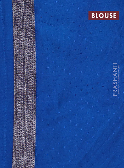 Banarasi semi silk saree peacock blue with allover thread & zari weaves and woven border