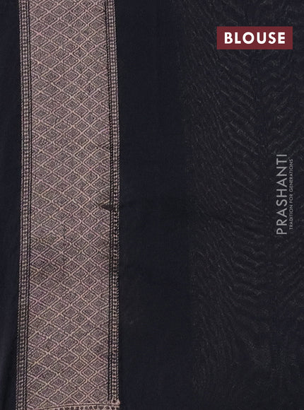 Banarasi semi silk saree black with allover thread & zari weaves and woven border