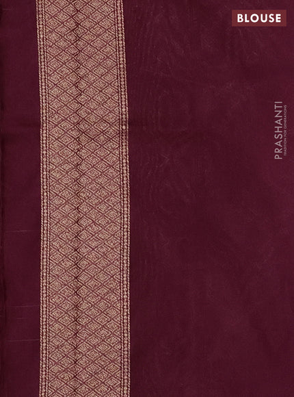 Banarasi semi silk saree deep maroon with allover thread & zari weaves and woven border