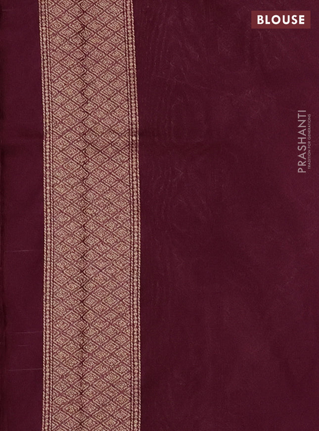 Banarasi semi silk saree deep maroon with allover thread & zari weaves and woven border
