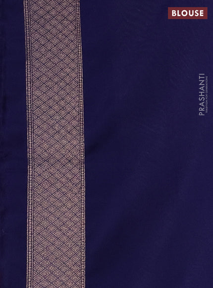 Banarasi semi silk saree blue with allover thread & zari weaves and woven border