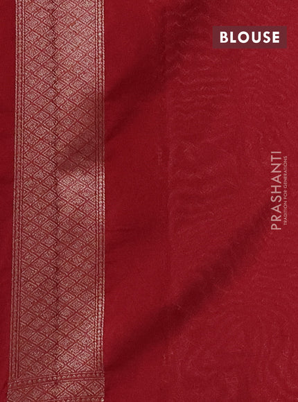 Banarasi semi silk saree maroon with allover thread & zari weaves and woven border