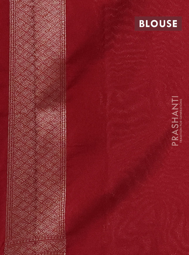 Banarasi semi silk saree maroon with allover thread & zari weaves and woven border