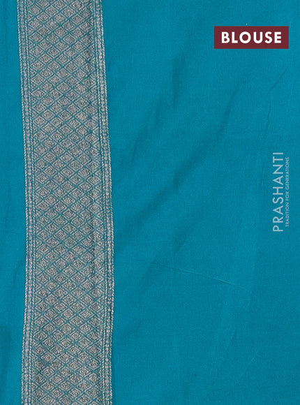 Banarasi semi silk saree teal green with allover thread & zari weaves and woven border