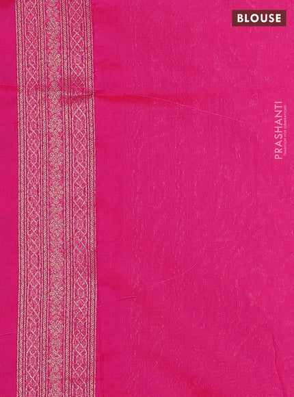 Banarasi semi silk saree pink with allover thread & zari weaves and woven border