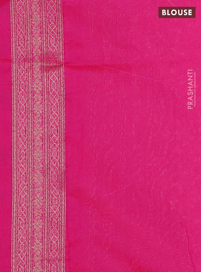 Banarasi semi silk saree pink with allover thread & zari weaves and woven border
