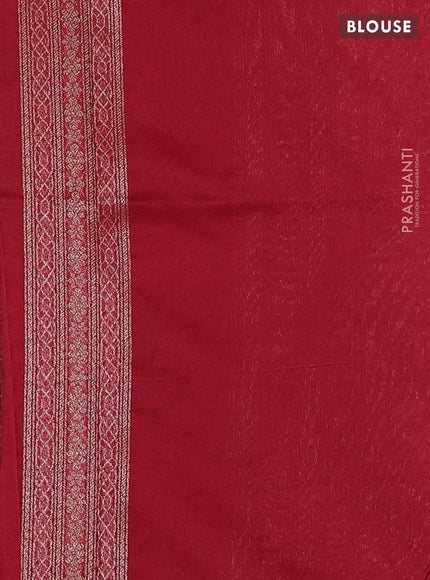 Banarasi semi silk saree maroon with allover thread & zari weaves and woven border