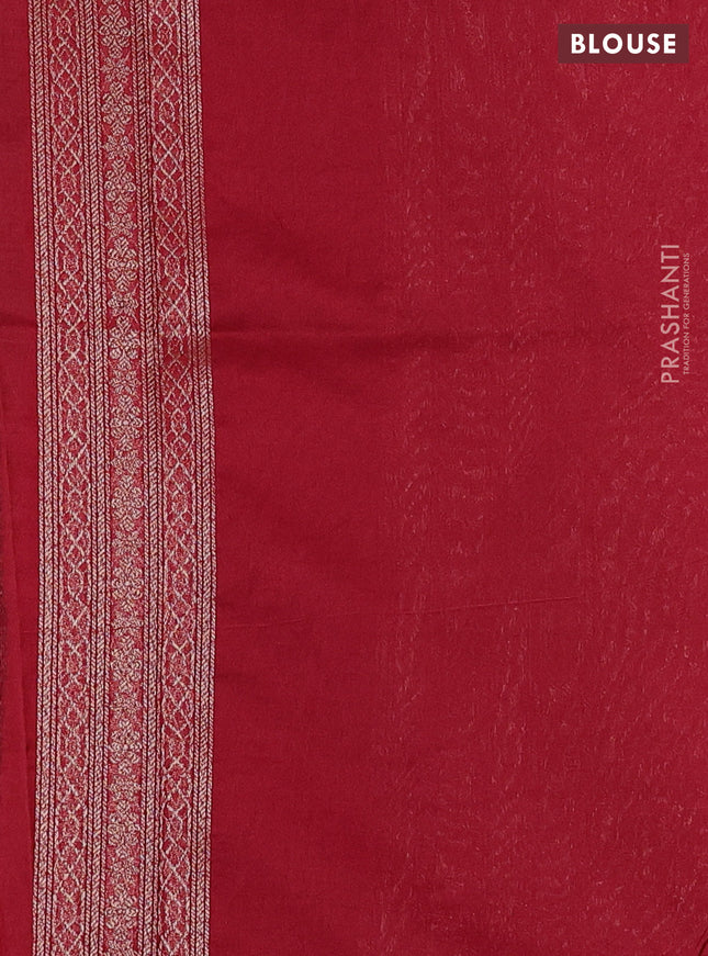 Banarasi semi silk saree maroon with allover thread & zari weaves and woven border