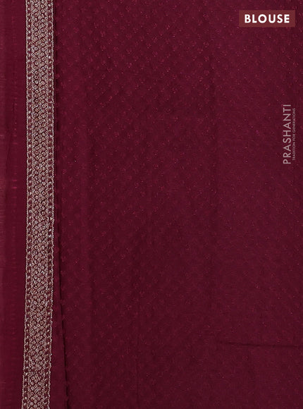 Banarasi semi silk saree maroon with allover thread & zari weaves and woven border