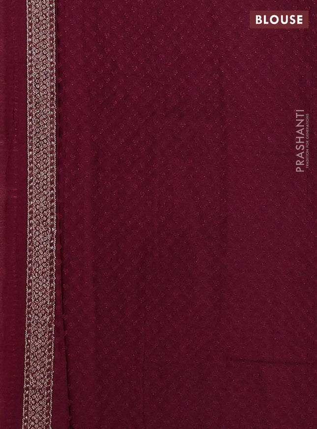 Banarasi semi silk saree maroon with allover thread & zari weaves and woven border