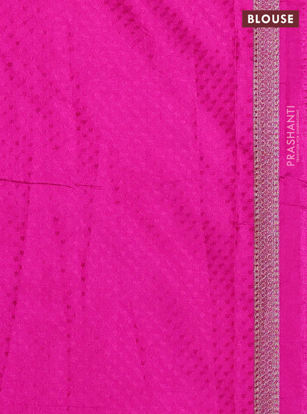 Banarasi semi silk saree pink with allover thread & zari weaves and woven border