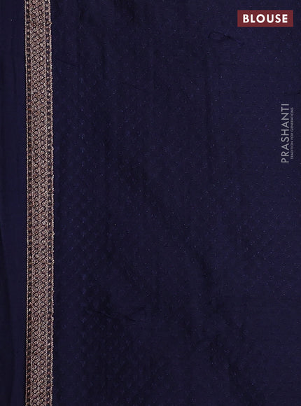 Banarasi semi silk saree navy blue with allover thread & zari weaves and woven border