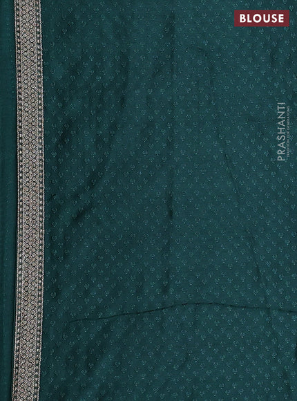 Banarasi semi silk saree green with allover thread & zari weaves and woven border